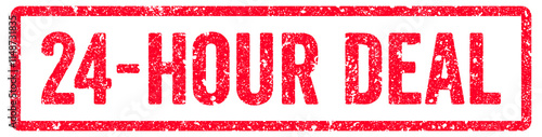 24-Hour Deal Stamp Transparent Seal, Red Grunge 24-Hour Deal Word Rubber Stamp Seal