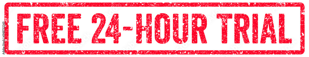 Free 24-Hour Trial Stamp Transparent Seal, Red Grunge Free 24-Hour Trial Word Rubber Stamp Seal Free 24-Hour Trial Stamp Transparent Seal, Red Grunge Free 24-Hour Trial Word Rubber Stamp Seal