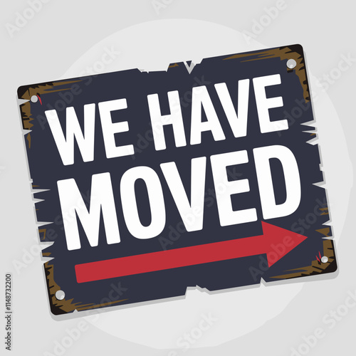 "We've Moved" Black Stamp Design