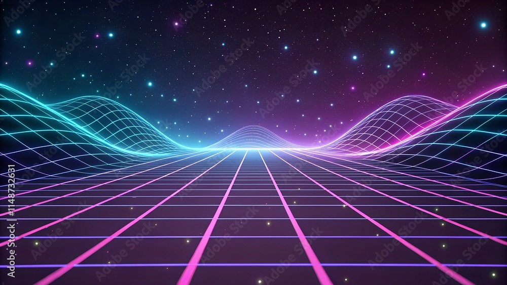 Fototapeta premium Colorful Digital Grid A Modern Visualization of Data Flow