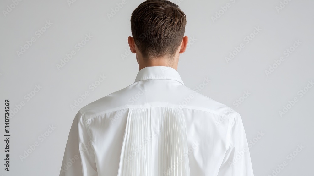 Elegant Back View of Classic White Dress Shirt Elegant Back View of Classic White Dress Shirt