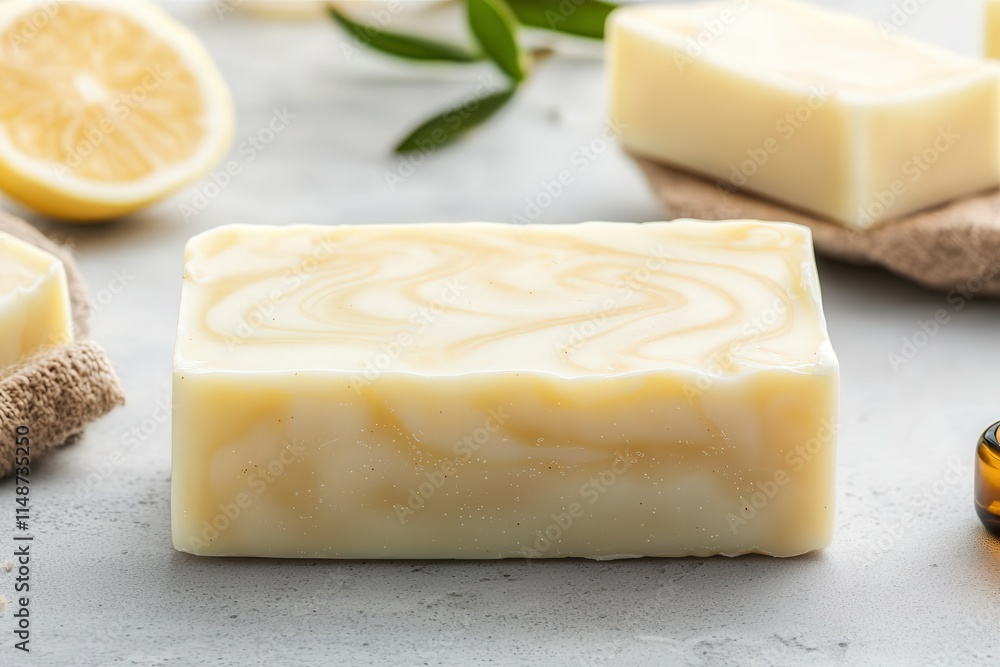 Shea butter creates natural soap. Handcrafted lemon soap with a smooth, creamy texture. Shea butter creates natural soap. Handcrafted lemon soap with a smooth, creamy texture.