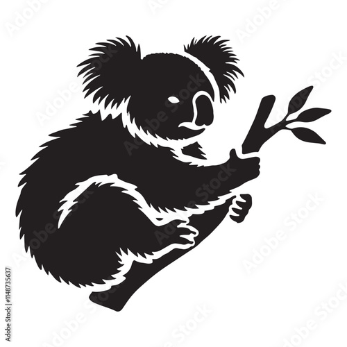 Minimalistic koala silhouette for versatile uses - Koala illustration - minimallest koala vector
