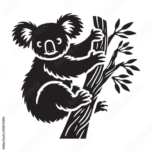 Bold koala silhouette for modern creative projects - Koala black vector
 photo