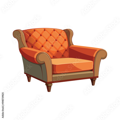 Modern Color Armchair Vector Illustration