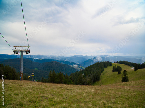 Mountainview with cablecar Freiburg Germany