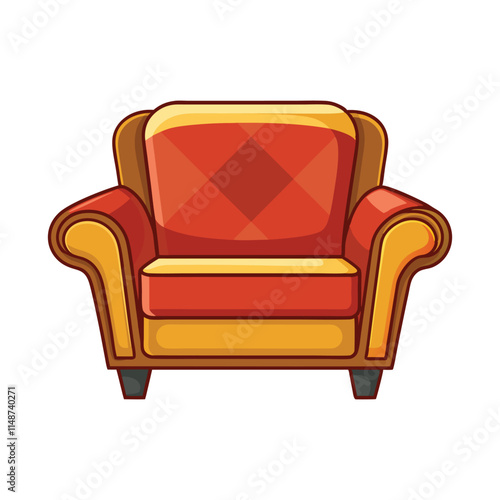 Modern Color Armchair Vector Illustration