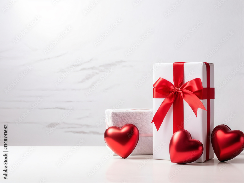 Empty wooden table and blurred with Valentines day with gifts on white background. Love, Mockup for product. Empty wooden table and blurred with Valentines day with gifts on white background. Love, Mockup for product.