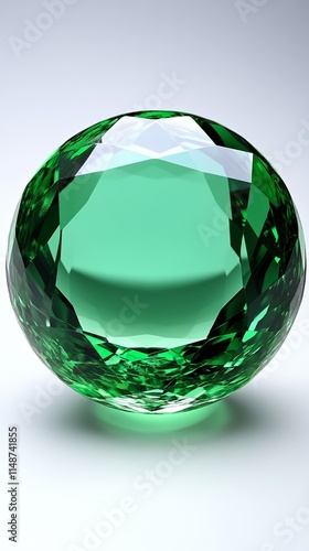 Shiny green gemstone reflecting light beautifully.