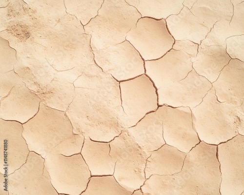 Cracked Earth in Sunlit Indian Desert A Study of Texture and Resilience photo