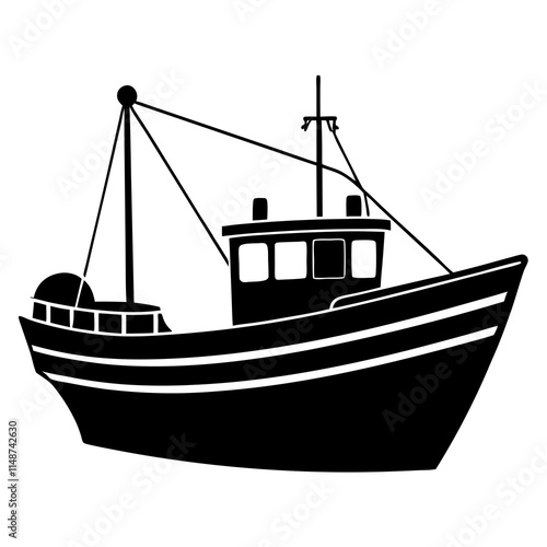 Fishing boat vector illustration