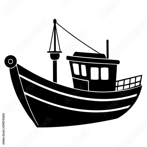 Fishing boat vector illustration