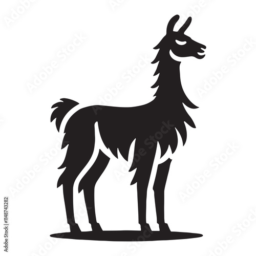 Creative llama silhouette for innovative digital art - Llama illustration - minimallest llama vector
