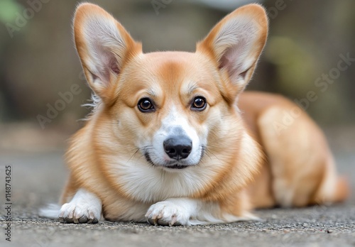 Adorable Red Cardigan Welsh Corgi Dog Portrait