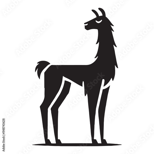 Bold llama silhouette for modern creative designs - Llama black vector
