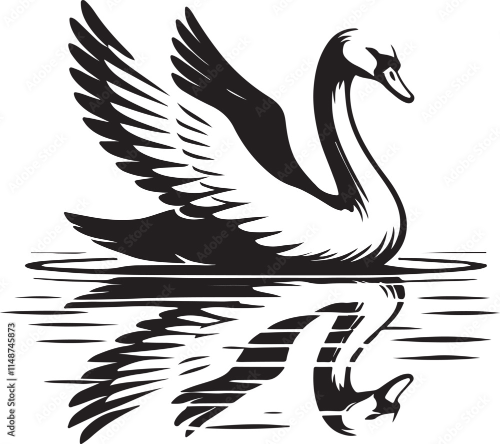 Obraz premium black and white swan