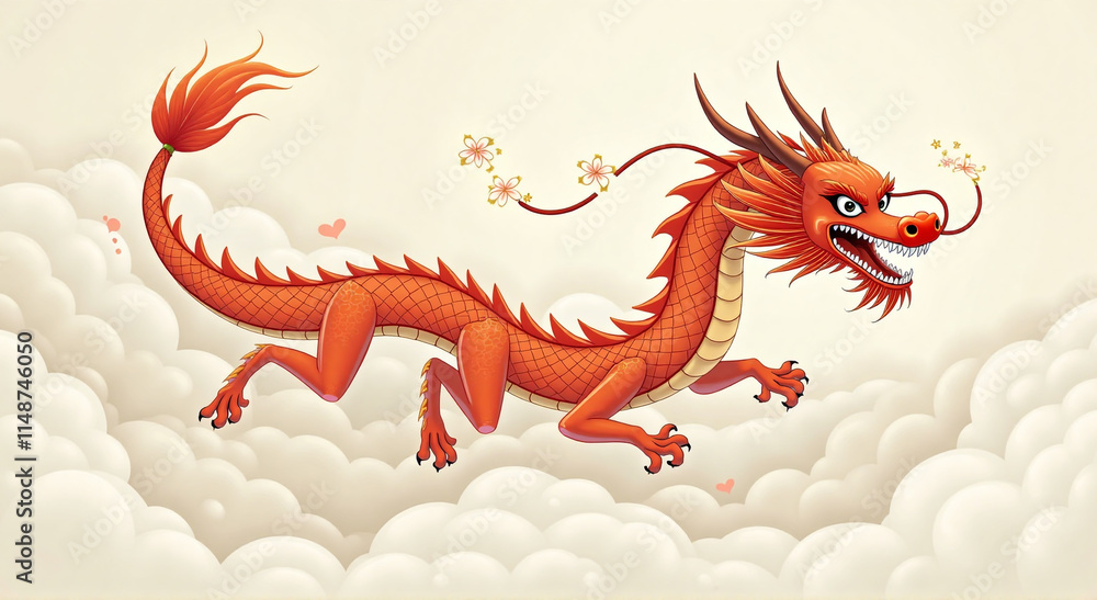 chinese dragon on red background chinese dragon on red background