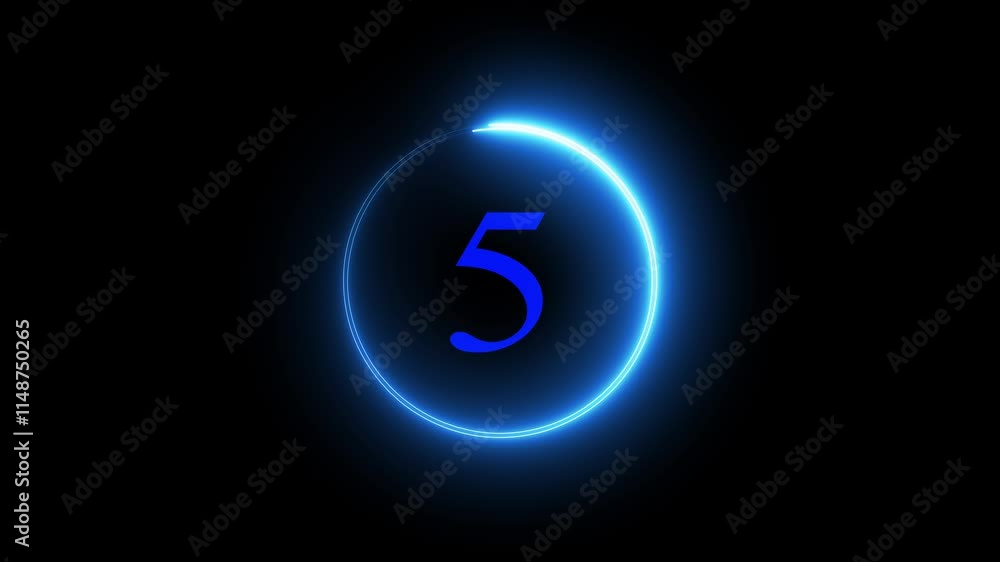 Digital countdown in 5 seconds to zero second, Minimal countdown timer animation from 5 to 0 seconds. Modern flat design with Digital countdown in 5 seconds to zero second, Minimal countdown timer animation from 5 to 0 seconds. Modern flat design with