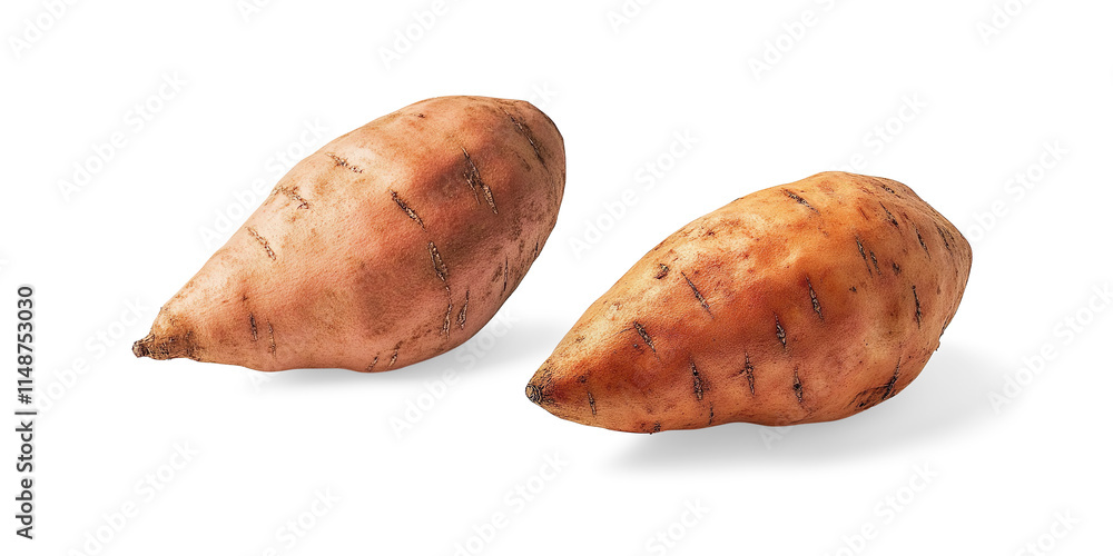 Single Sweet Potato on a Transparent Background Single Sweet Potato on a Transparent Background