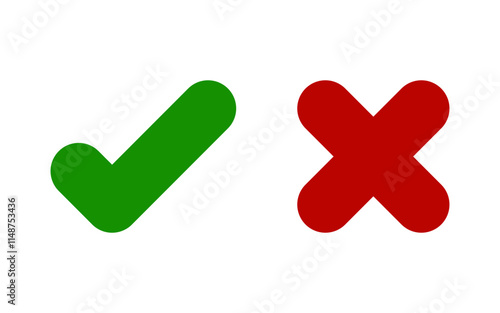 Colored cute true and false icons