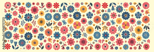 pattern with colorful flowers