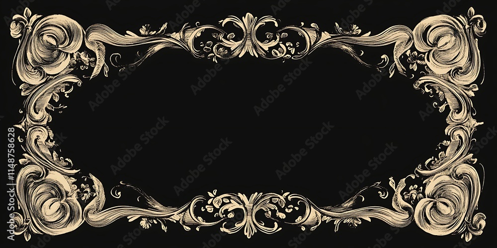 Elegant Ornate Frame Design With Flourishes Elegant Ornate Frame Design With Flourishes