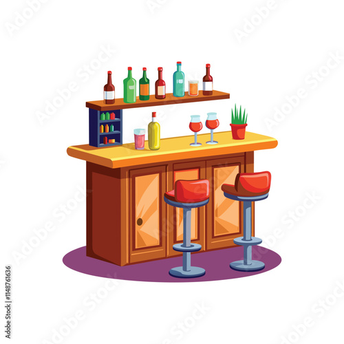 Minimalist Bar Table Vector Illustration