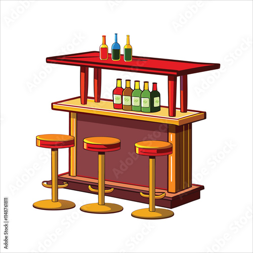 Minimalist Bar Table Vector Illustration