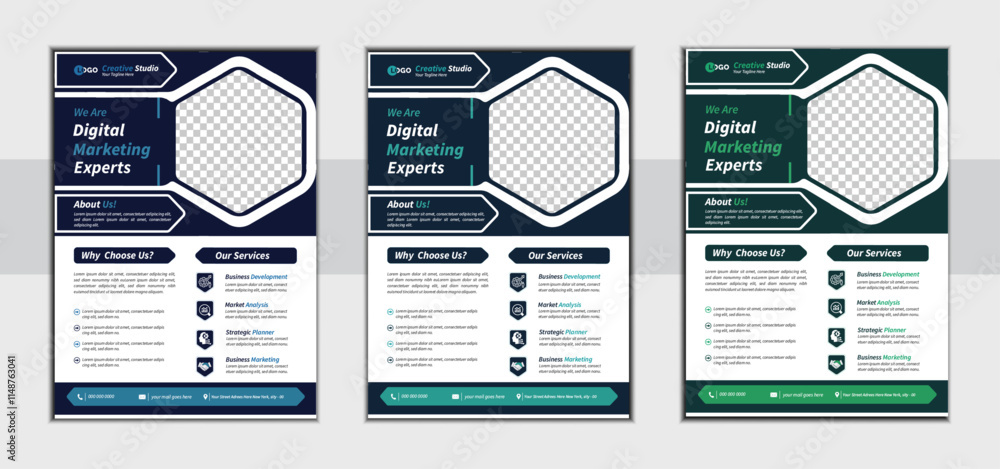 A bundle of 3 templates of a4 flyer, modern business flyer template, abstract business flyer and creative design, marketing, advertise, publication, cover page. new digital marketing flyer set. A bundle of 3 templates of a4 flyer, modern business flyer template, abstract business flyer and creative design, marketing, advertise, publication, cover page. new digital marketing flyer set.