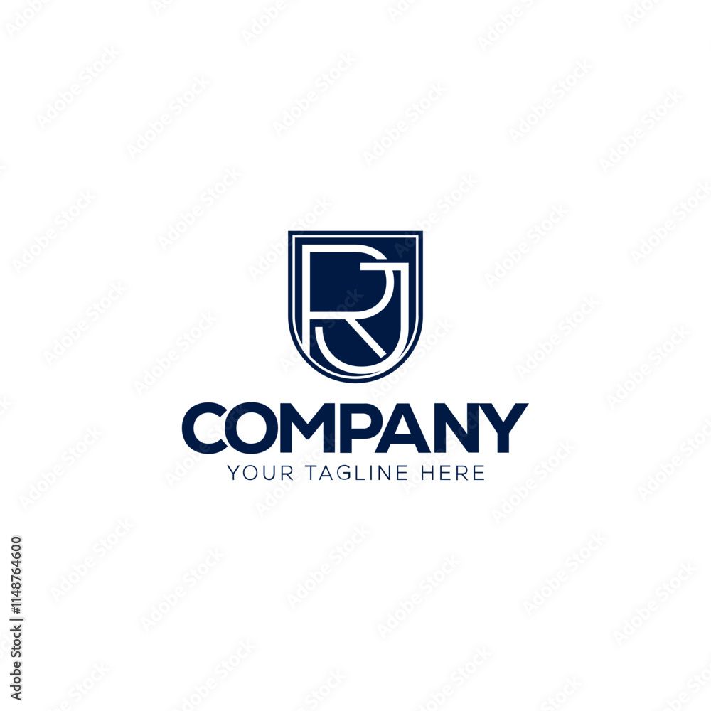 Monogram logo design of the letters RJ. Monogram logo design of the letters RJ.
