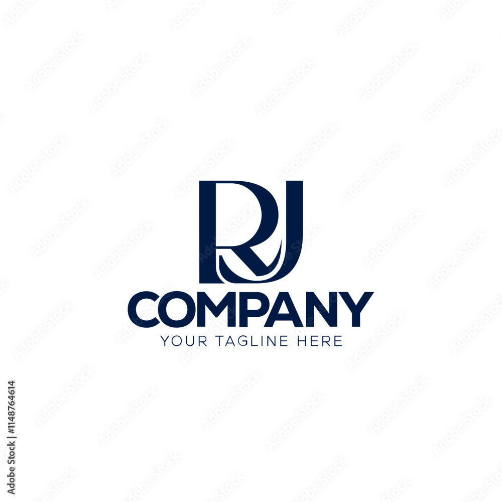 Monogram logo design of the letters RJ. Monogram logo design of the letters RJ.