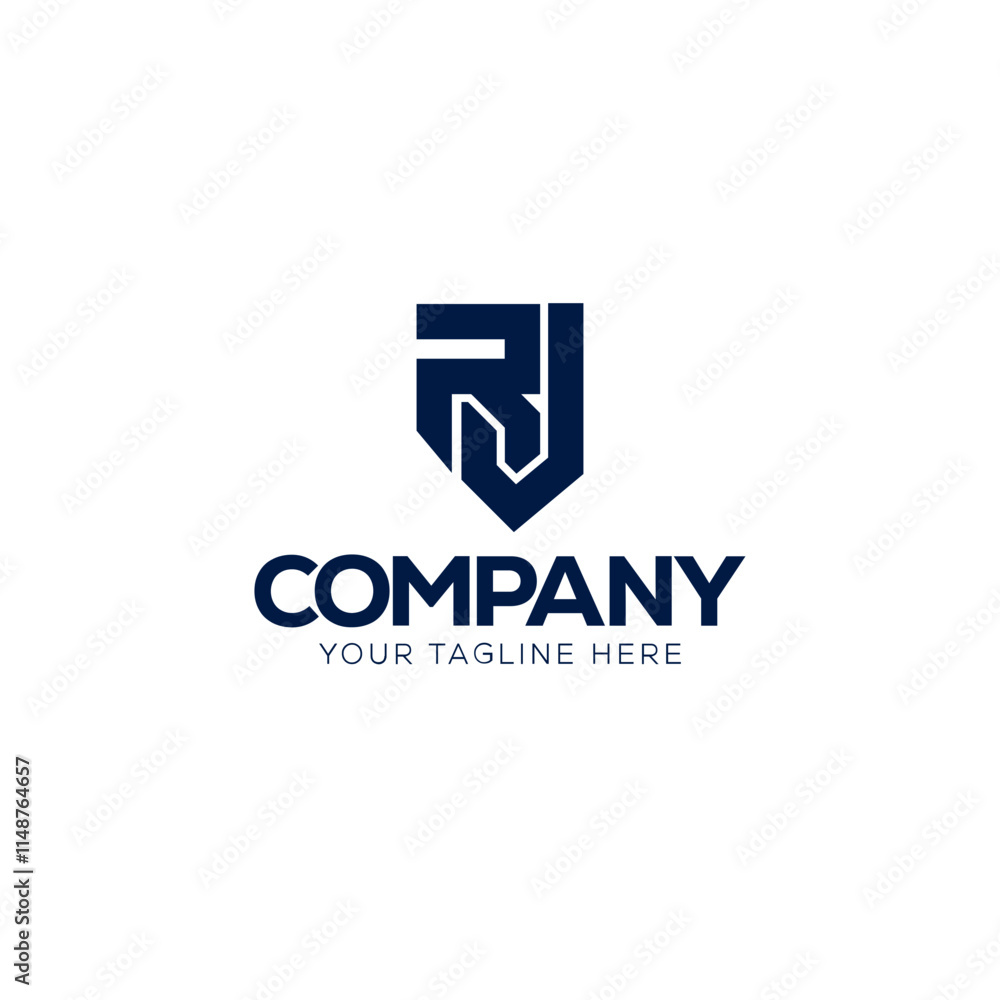 Monogram logo design of the letters RJ. Monogram logo design of the letters RJ.