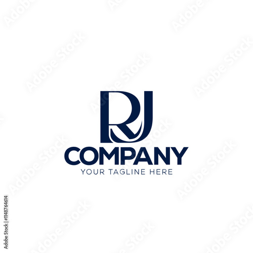 Monogram logo design of the letters RJ. 