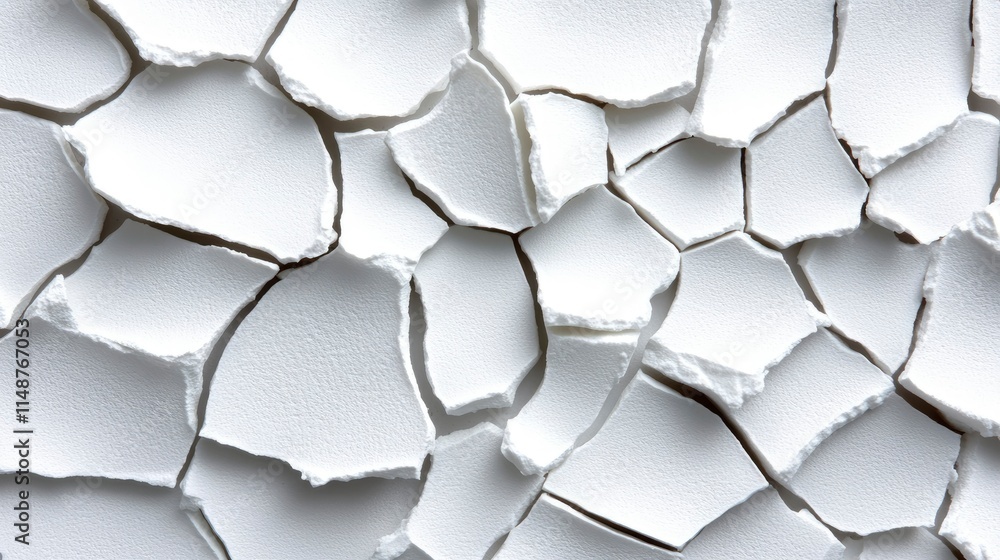 Abstract White Cracked Texture Background - Dry, Broken Surface Abstract White Cracked Texture Background - Dry, Broken Surface