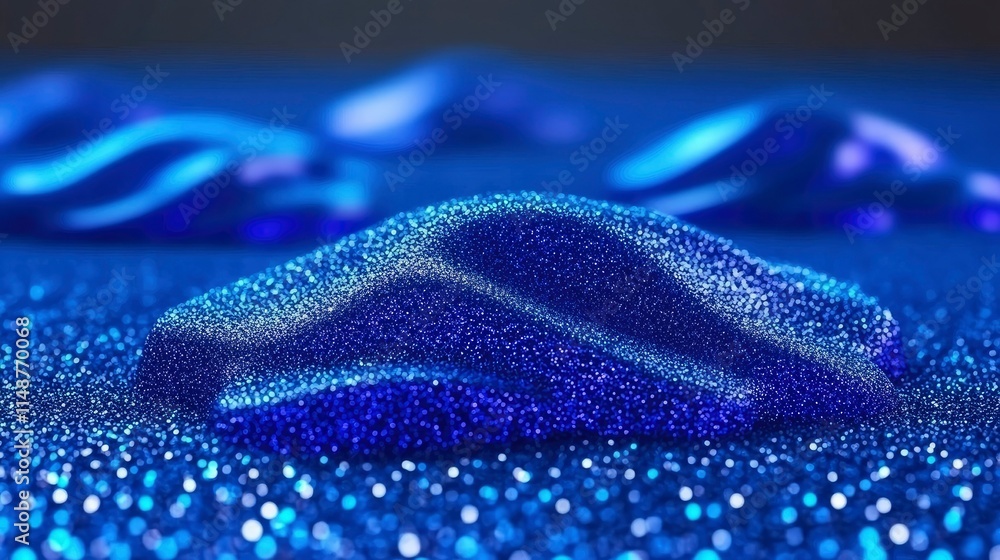 Abstract Blue Glitter Car Form, Luxurious and Sparkling Design Abstract Blue Glitter Car Form, Luxurious and Sparkling Design