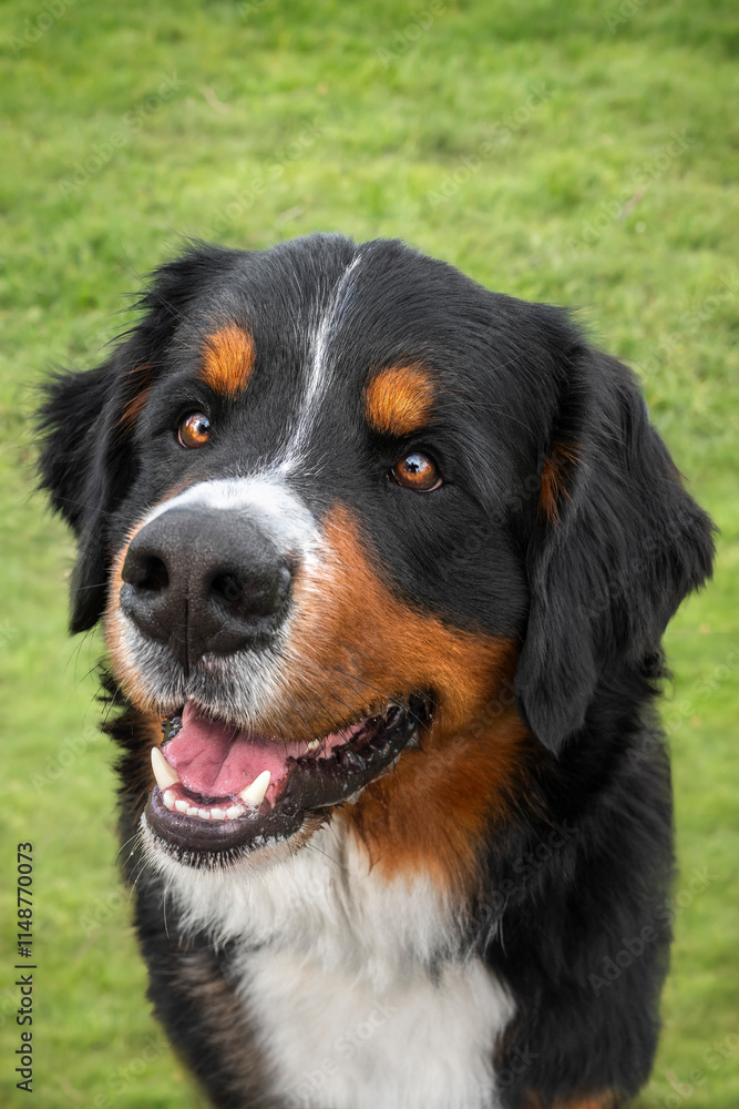 Bernese Mountain Dog on Windsor Long Walk looking happy at the camera Bernese Mountain Dog on Windsor Long Walk looking happy at the camera