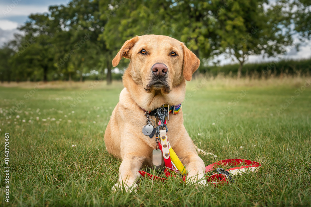 Labrador assistance dog on the Long Walk in Windsor