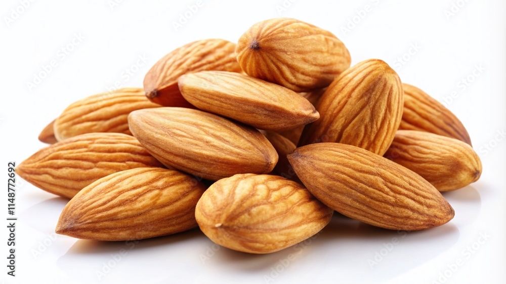 Blanched Almonds Nuts: High-Res Isolated Food Photography, Clipping Paths, White Background, Macro Shot, Studio Lighting, Food Photography, Nut Images Blanched Almonds Nuts: High-Res Isolated Food Photography, Clipping Paths, White Background, Macro Shot, Studio Lighting, Food Photography, Nut Images