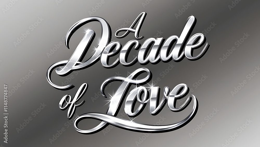 A Decade of Love Celebrated in Silver Script A Decade of Love Celebrated in Silver Script