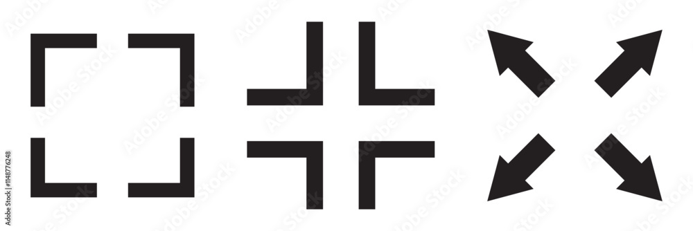 Fullscreen Icon vector isolated on white background. Expand to full screen icon. Fullscreen sign icon. Arrows symbol Fullscreen Icon vector isolated on white background. Expand to full screen icon. Fullscreen sign icon. Arrows symbol