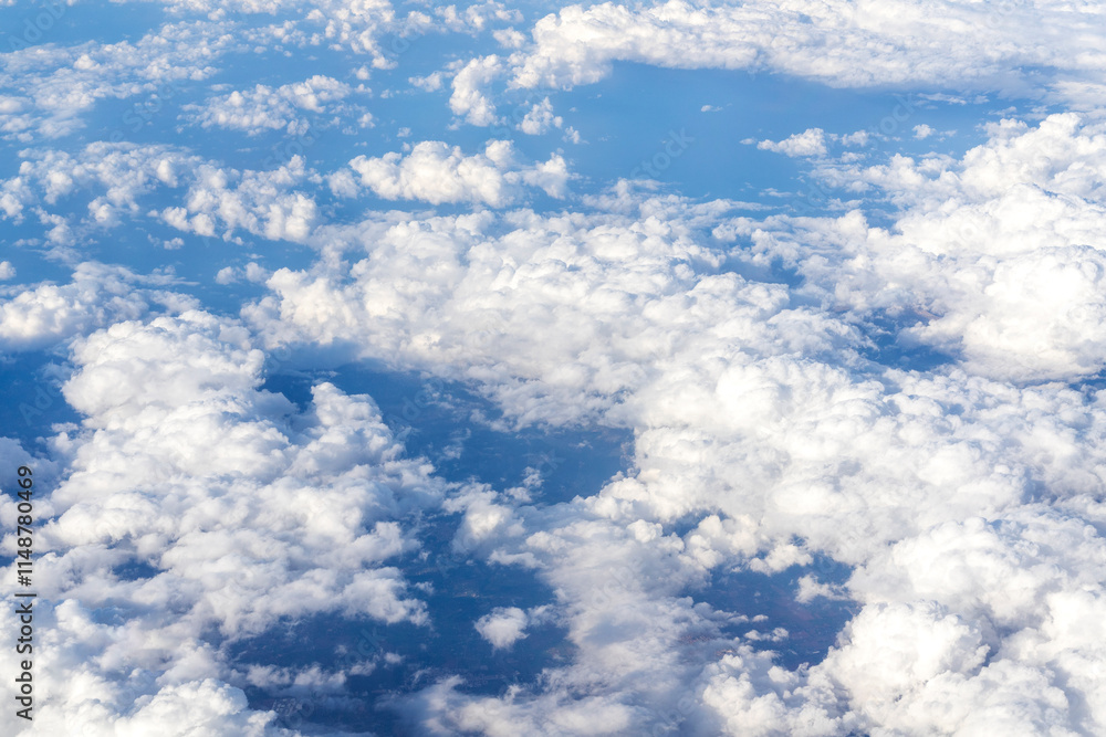 Blue Sky with White Clouds. Aerial View Blue Sky with White Clouds. Aerial View
