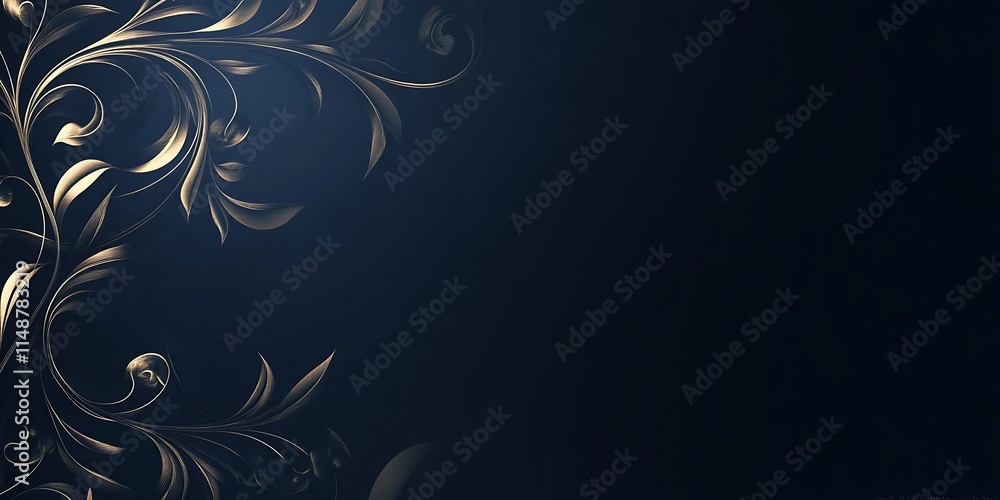 Elegant Gold Floral Design on Dark Background Elegant Gold Floral Design on Dark Background