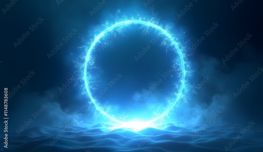 Three dimensional shiny blue nimbus. Blue halo angel ring. Light realistic halo, angel ring, Saint aureole symbol. Magic fantasy portal. Futuristic teleport. Three dimensional shiny blue nimbus. Blue halo angel ring. Light realistic halo, angel ring, Saint aureole symbol. Magic fantasy portal. Futuristic teleport.