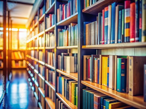 Blurred Office Zoom Background: Bookshelf & Interior Macro Photography