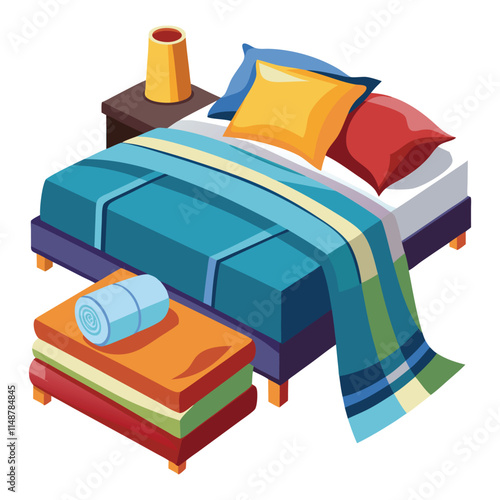 Minimalist Bed Linens Vector Illustration