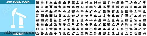 Mining Solid Editable Icons set
