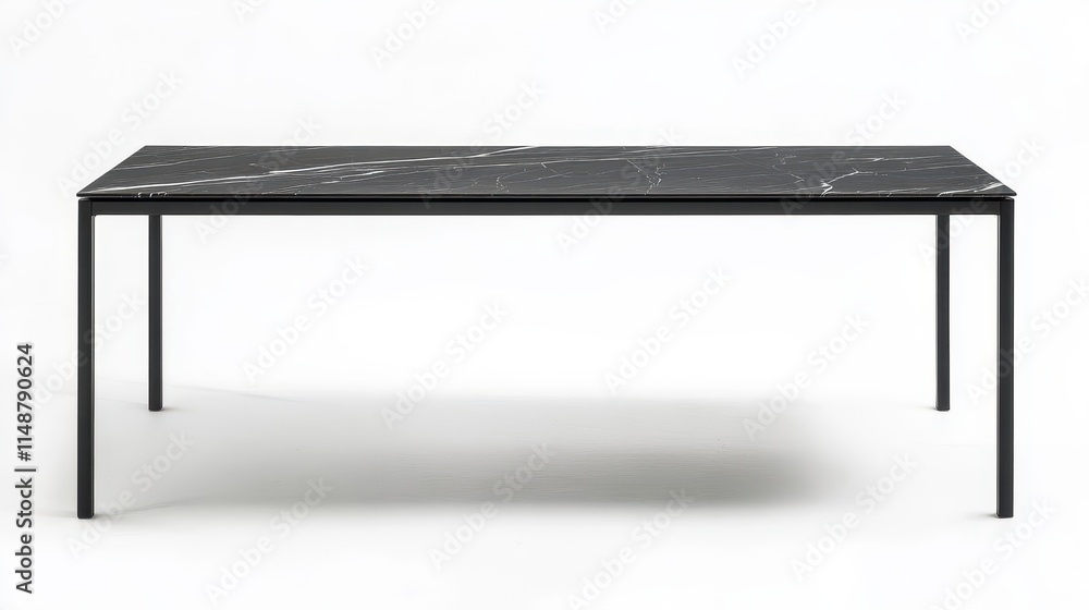 Modern Black Marble Dining Table with Steel Legs Modern Black Marble Dining Table with Steel Legs