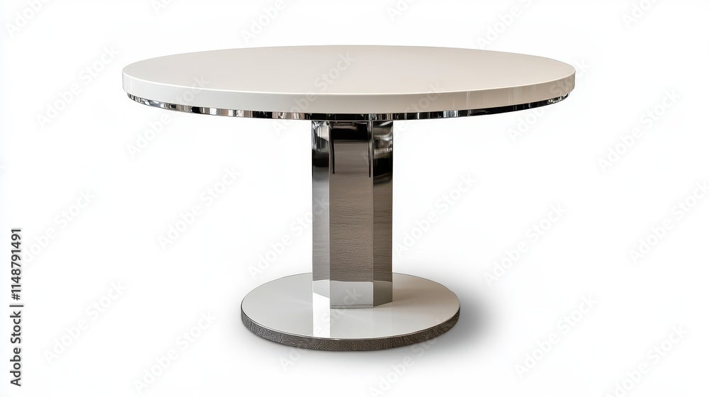 Modern Round Table with Sleek Design and Chrome Base Modern Round Table with Sleek Design and Chrome Base