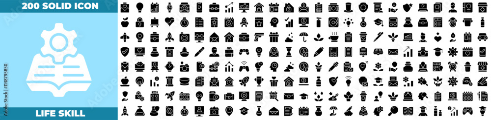 Life Skill Solid Editable Icons set Life Skill Solid Editable Icons set