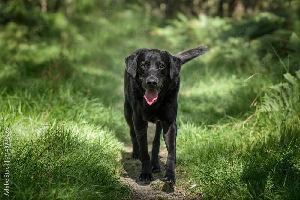 Black Labrador in Windsor forest Great Park Black Labrador in Windsor forest Great Park